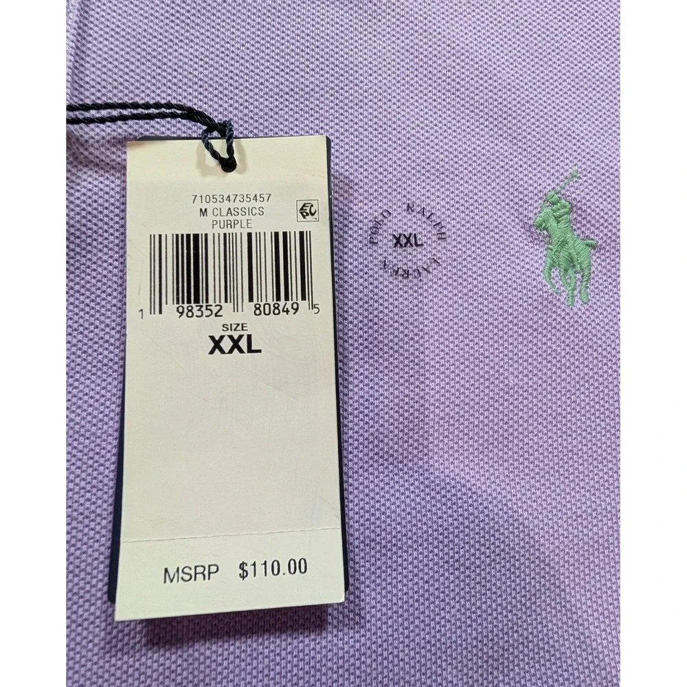 Polo Ralph Lauren Polo Shirt Men XXL Purple Classic Fit Short Sleeve Logo NEW